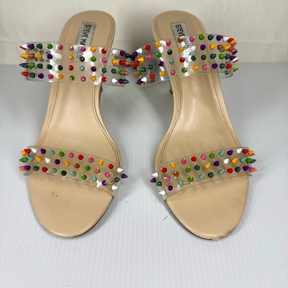 STEVE MADDEN‎ Acrylic Heels Womens 8.5 Bubble Spike Rainbow Pride Rave Party Y2K - Picture 5 of 11
